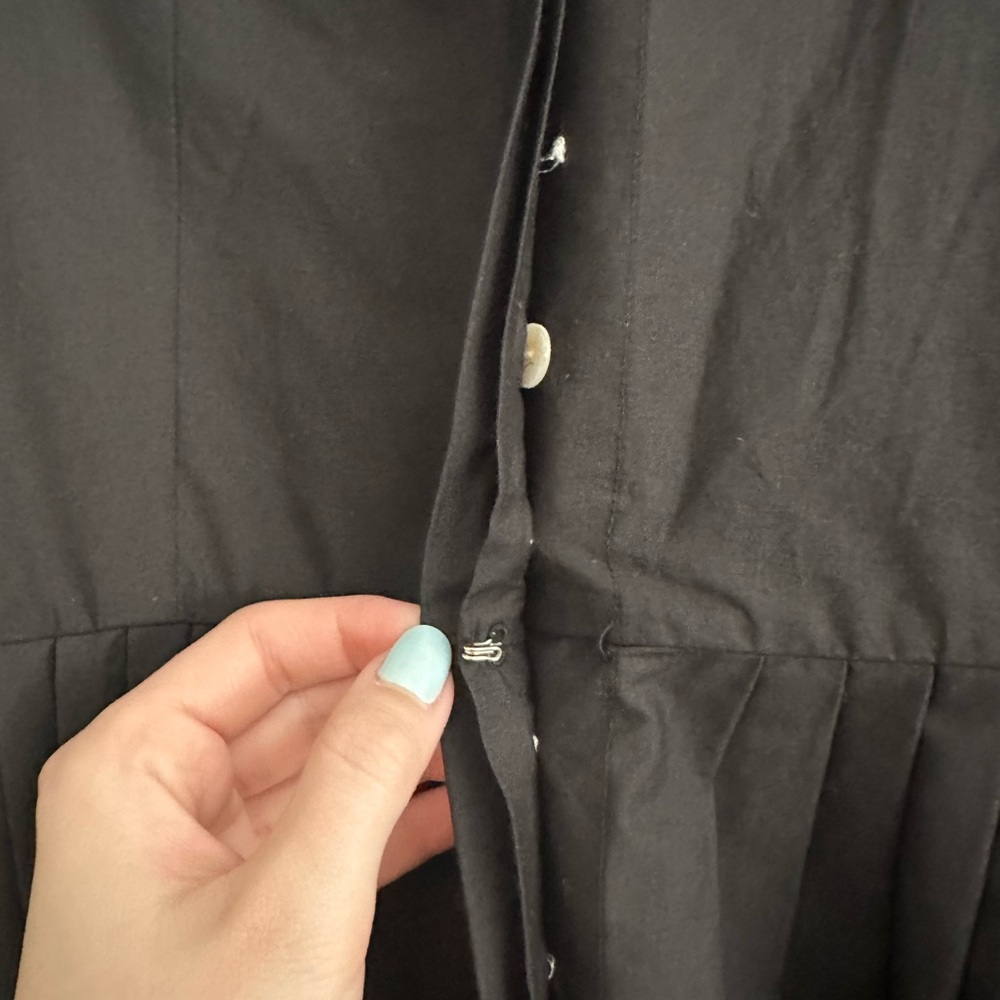 Room 502 Button-Front Black Long Sleeve Shirt Dress - Picture 5 of 10